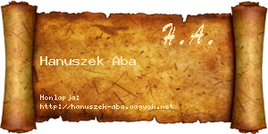 Hanuszek Aba névjegykártya